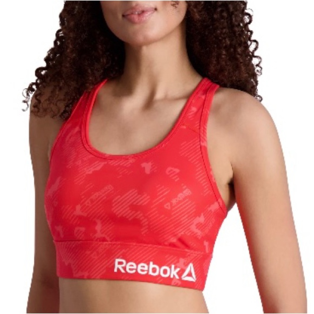 Reebok Women's Sports Bra with Back Pocket and Removable Cups SIZE LARGE